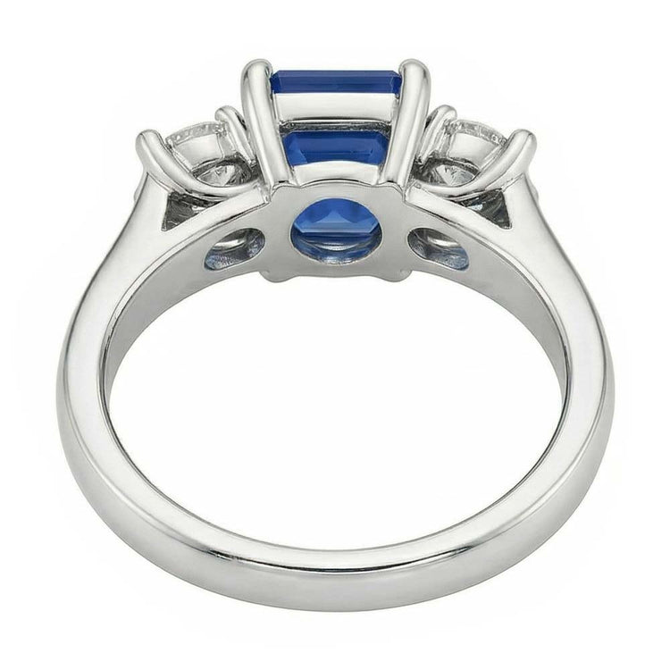 naturel round saphir 2.50carats bague vue de profil