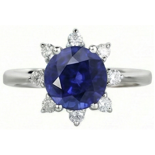 naturel round diamant 3carats bague angle de côté