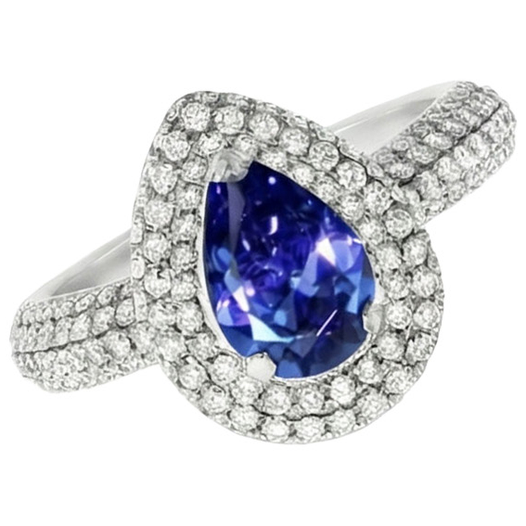 naturel round diamant 2.30carats bague vue de face