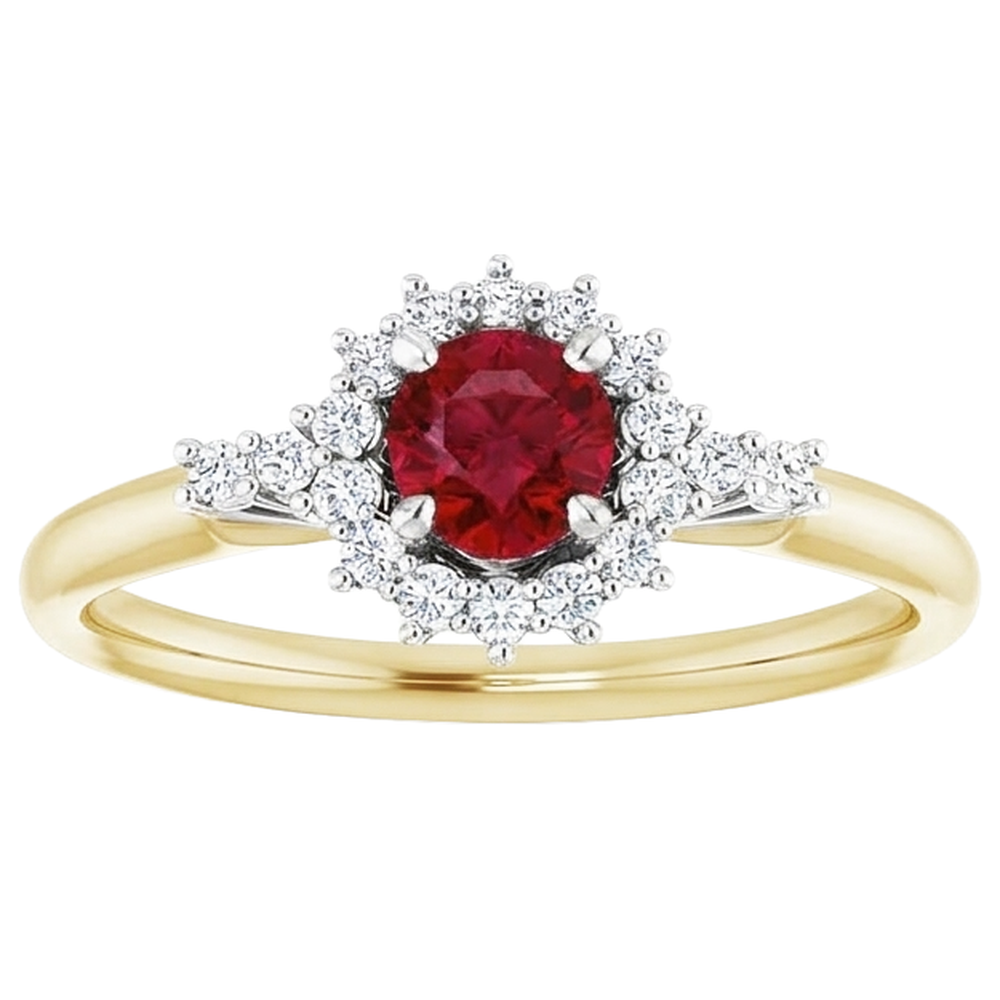 naturel round rubis 1.50carats bague vue de profil