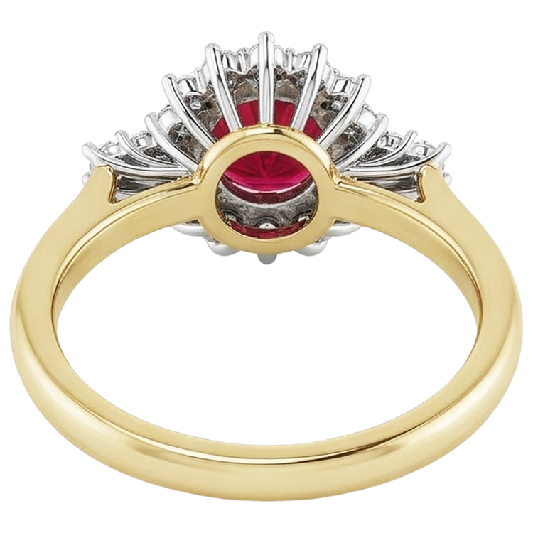 naturel round rubis 1.50carats bague détail anneau