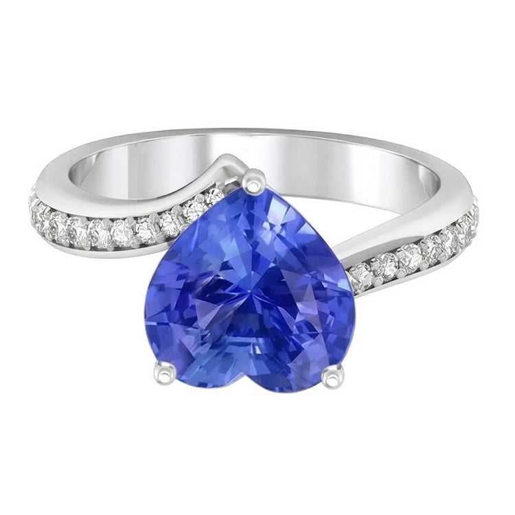 Bague Diamant Rond Saphir Bleu Clair Or 4.50 Carats