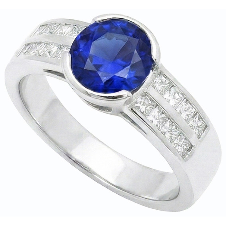naturel round diamant 2.50carats bague détail rapproché