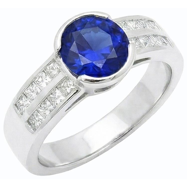 naturel round diamant 2.50carats bague vue de dessus