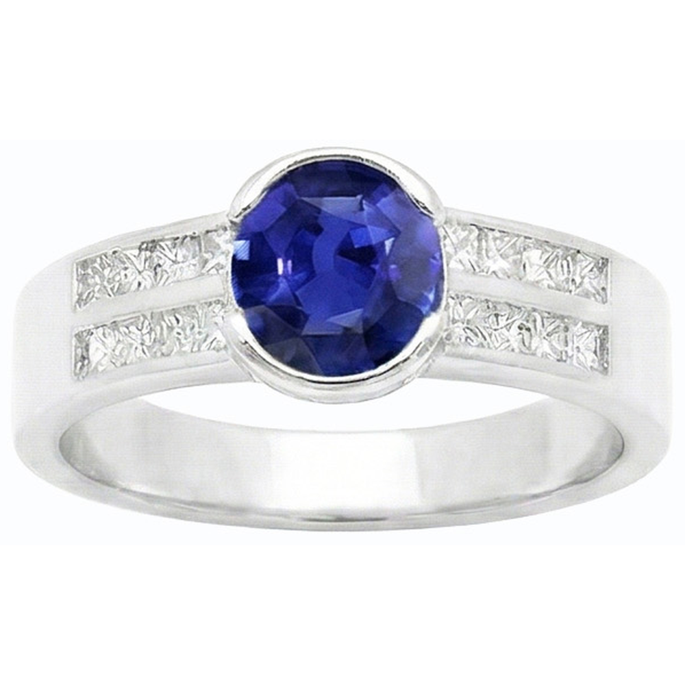 naturel round diamant 2.50carats bague vue de profil
