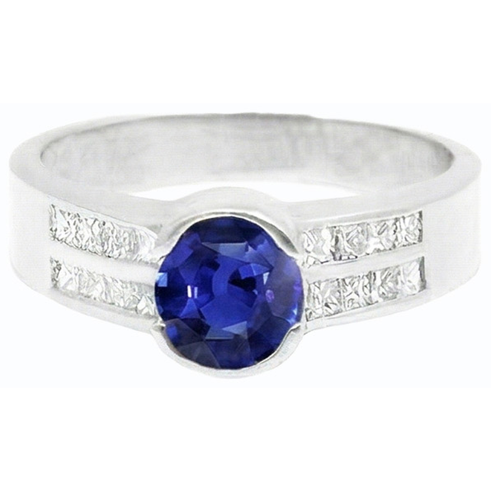 naturel round diamant 2.50carats bague sur blanc