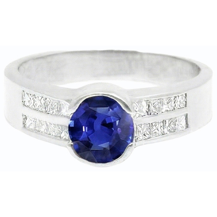naturel round diamant 2.50carats bague sur blanc