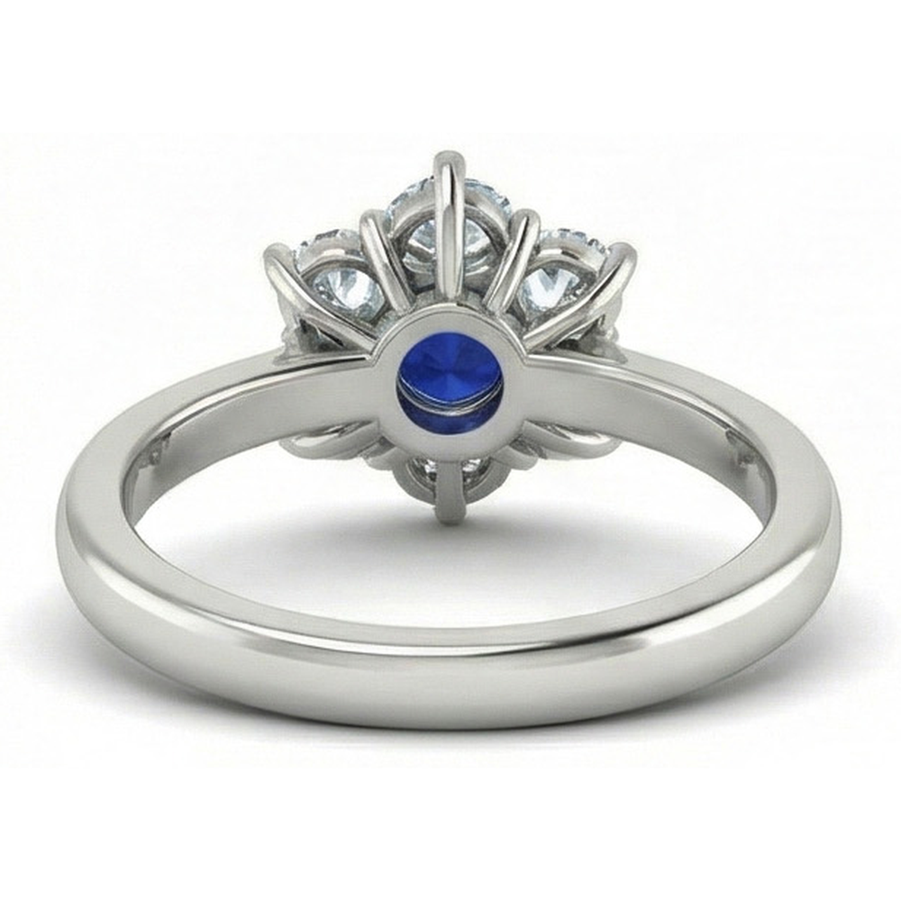 naturel round saphir 4carats bague sur blanc