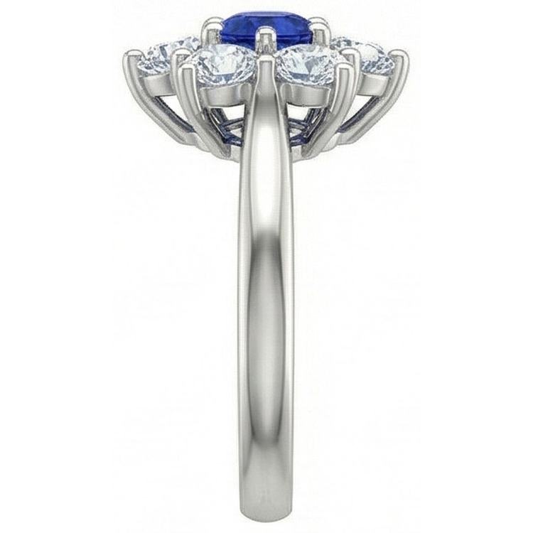 naturel round saphir 4carats bague vue de profil