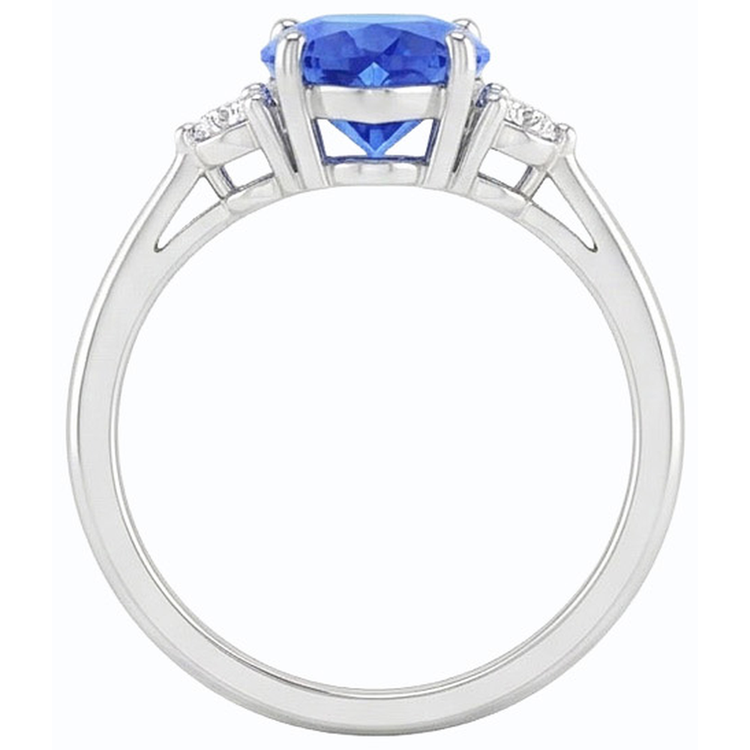 naturel round diamant 1.75carats bague avec accents diamants