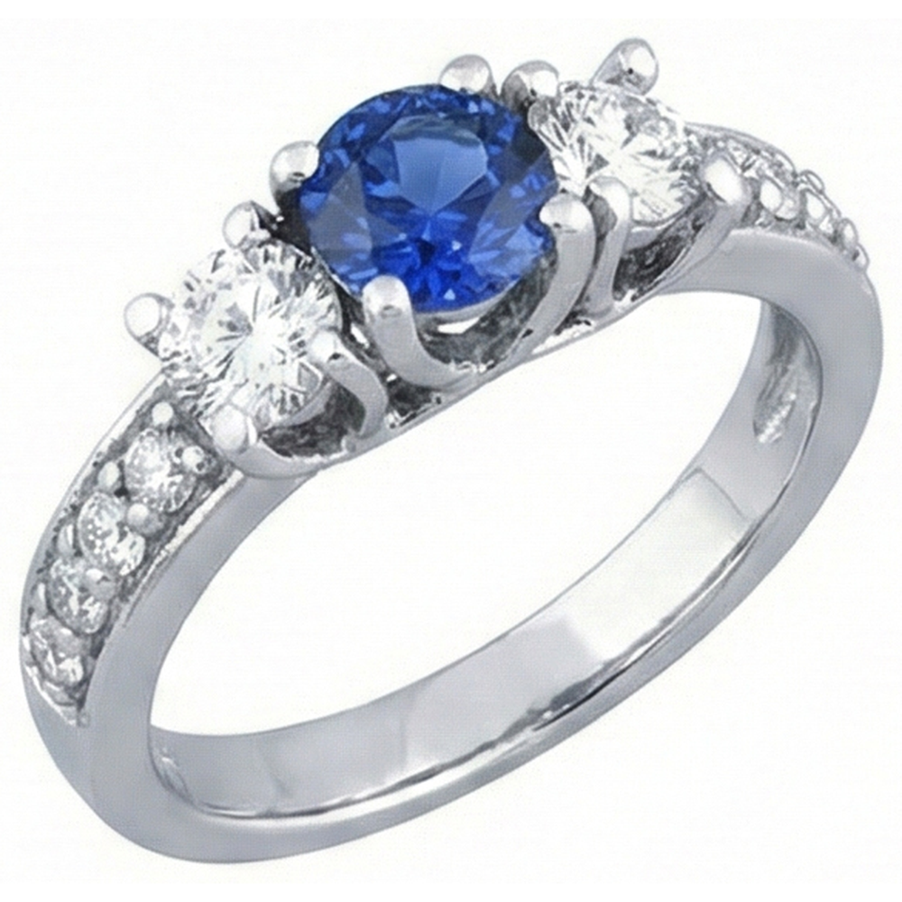 naturel round diamant 2.50carats bague angle de côté