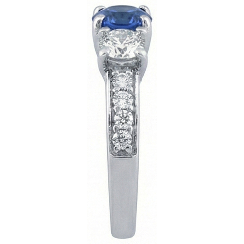 naturel round diamant 2.50carats bague vue de profil