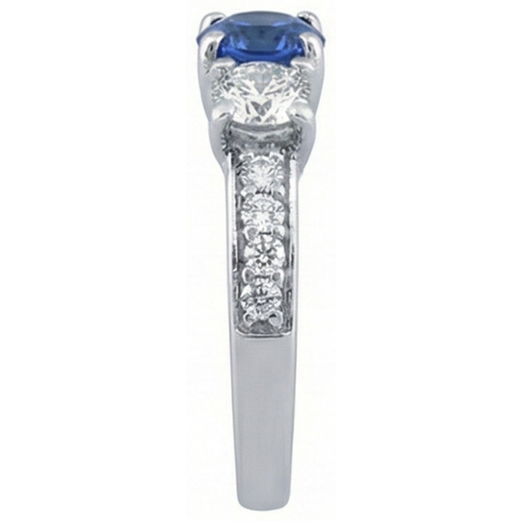 naturel round diamant 2.50carats bague vue de profil