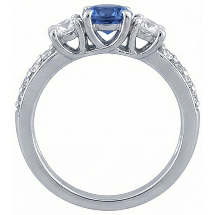 naturel round diamant 2.50carats bague sur blanc