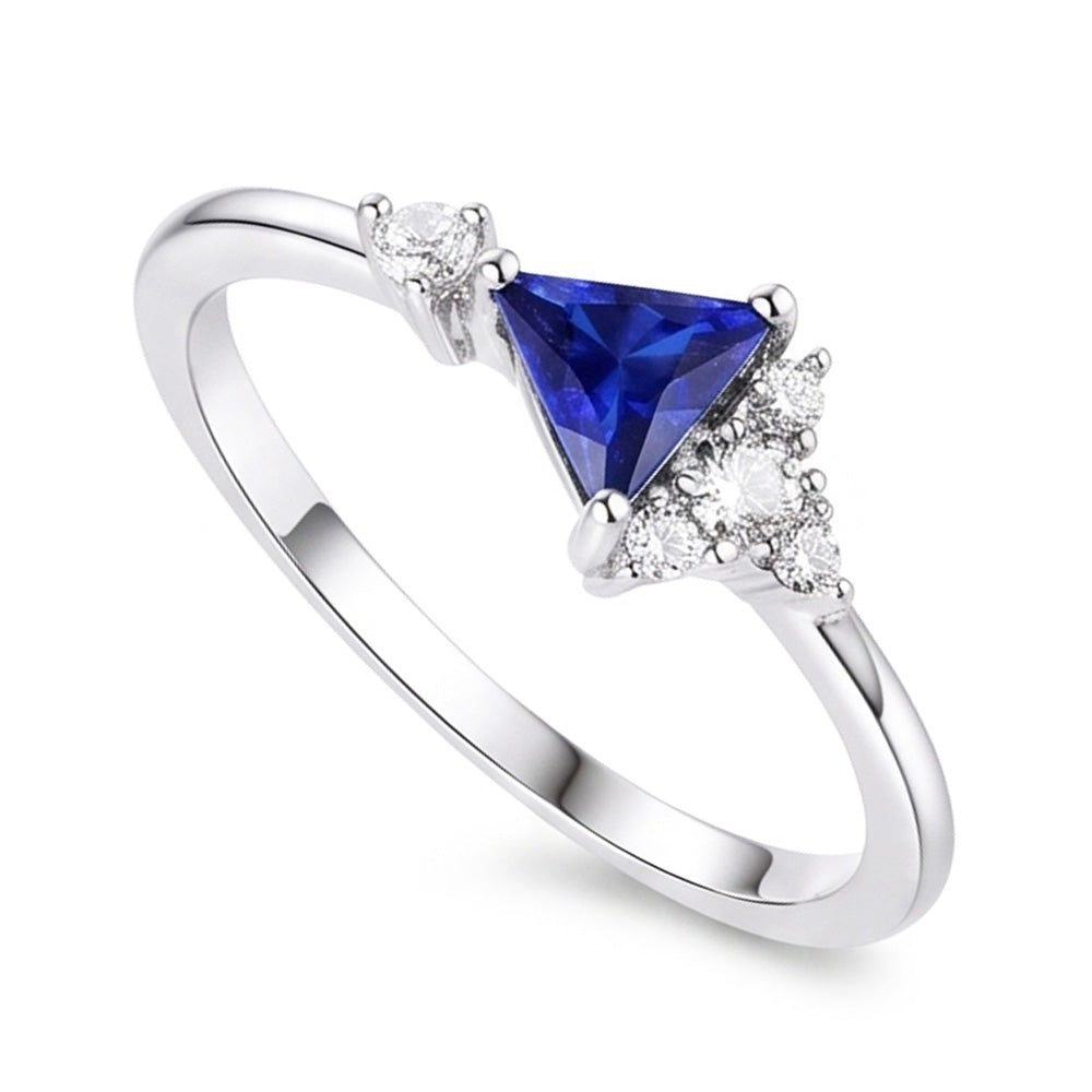 Bague Diamant Rond et Trillion Saphir Bijoux En Pierres Précieuses