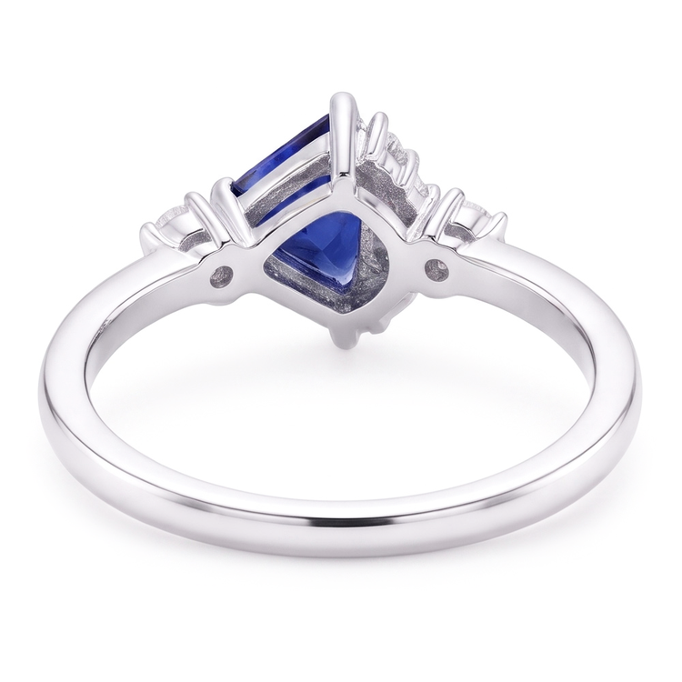 Bague Diamant Rond et Trillion Saphir Bijoux En Pierres Précieuses