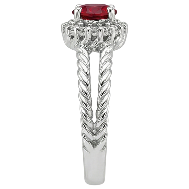 Bague Diamant Rubis et Diamants Naturels Extraits des Mines ( et non cultivés en laboratoire ) 2 Carats Or Blanc 14K Bijoux