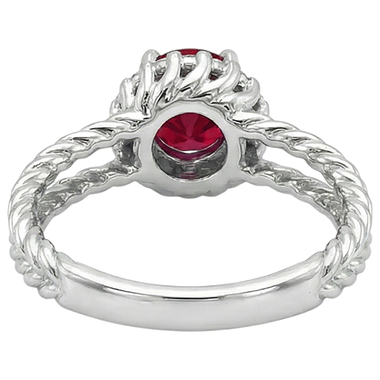 Bague Diamant Rubis et Diamants Naturels Extraits des Mines ( et non cultivés en laboratoire ) 2 Carats Or Blanc 14K Bijoux