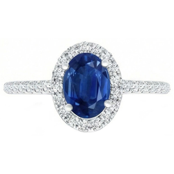 Bague Diamant Naturels Extraits des Mines ( et non cultivés en laboratoire ) Saphir Bleu 2 Carats