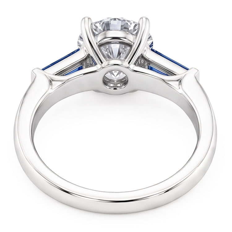 Bague Diamant Saphir Bleu Naturel 3,20 ct. 3 Vieux Mineur de Pierre