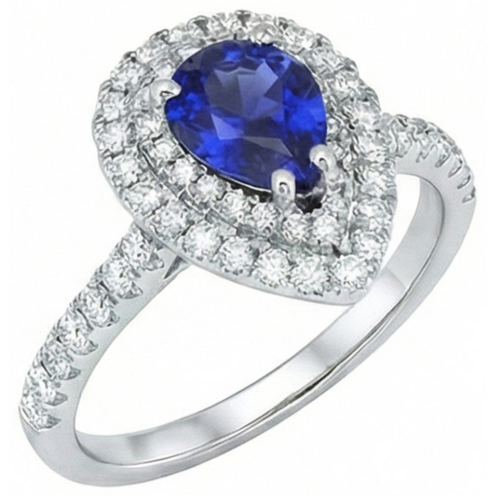 naturel pear diamant 4carats bague angle de côté