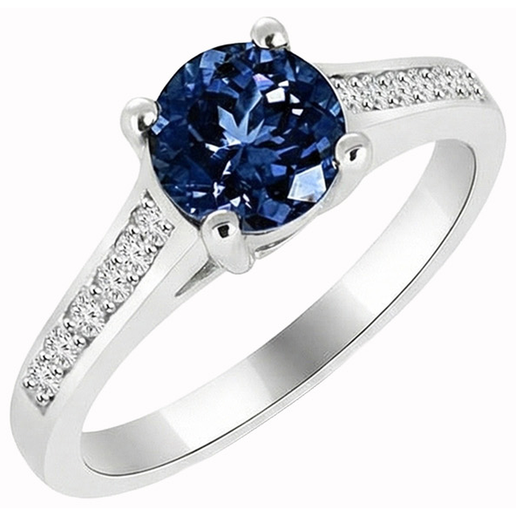 naturel round diamant 2.80carats bague vue de face