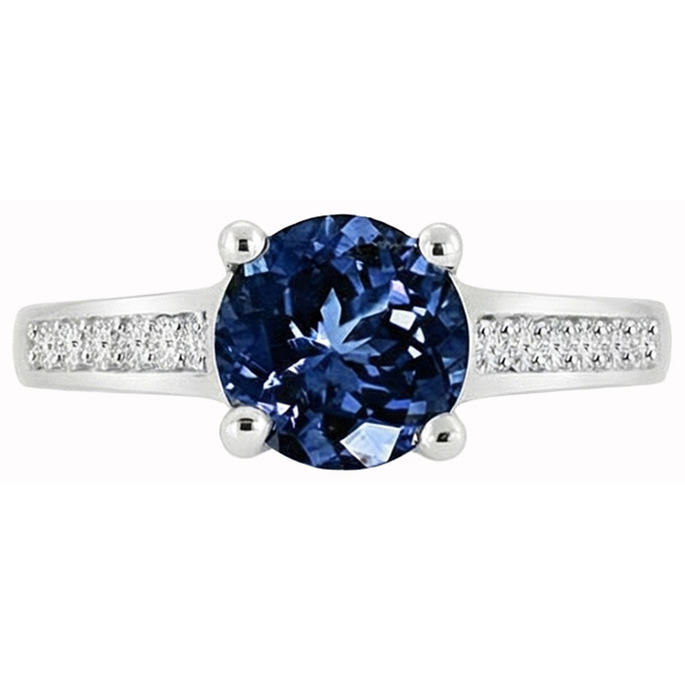 naturel round diamant 2.80carats bague angle de côté