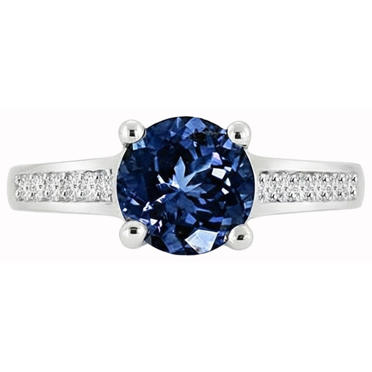 naturel round diamant 2.80carats bague angle de côté