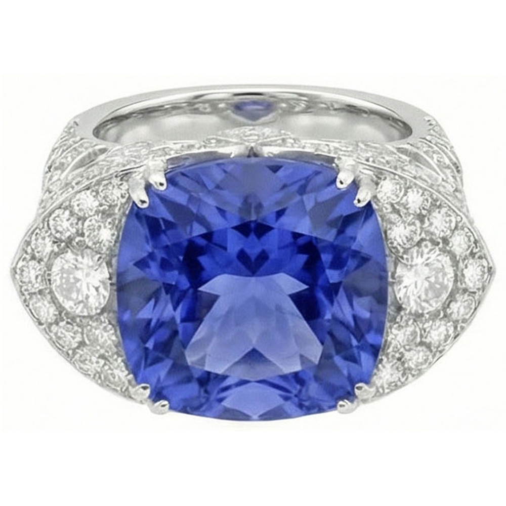 Bague Diamant Naturels Extraits des Mines ( et non cultivés en laboratoire ) Saphir Naturel 9 Carats