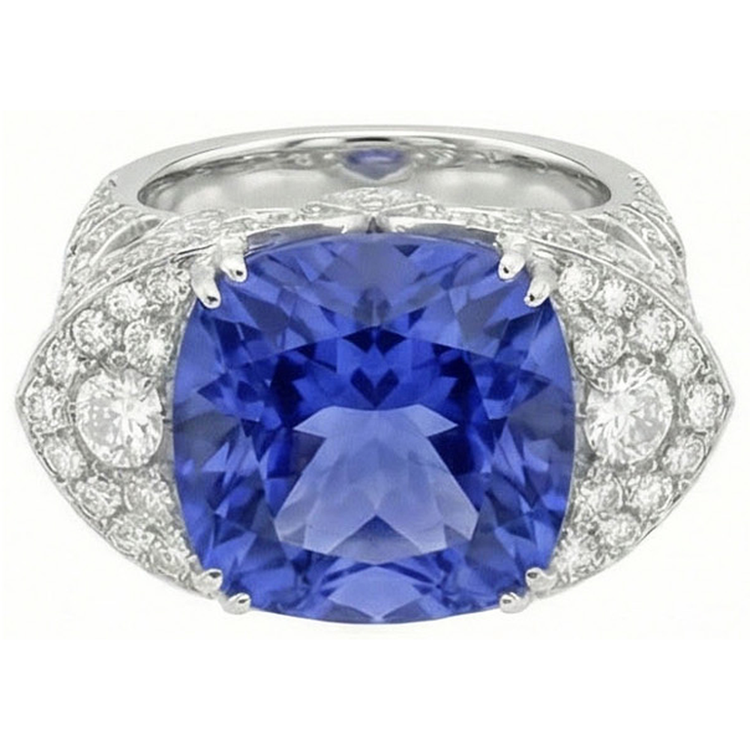 Bague Diamant Naturels Extraits des Mines ( et non cultivés en laboratoire ) Saphir Naturel 9 Carats