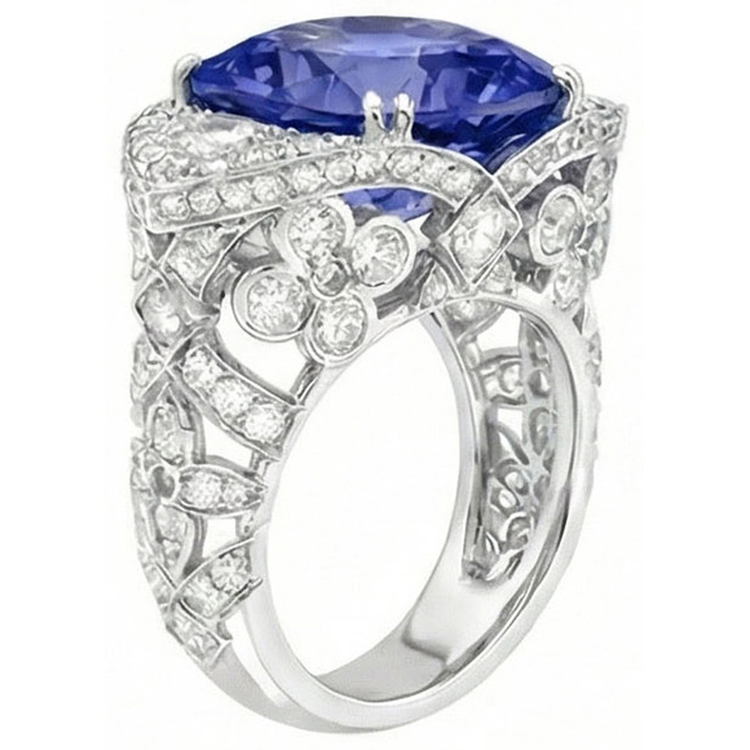 Bague Diamant Naturels Extraits des Mines ( et non cultivés en laboratoire ) Saphir Naturel 9 Carats