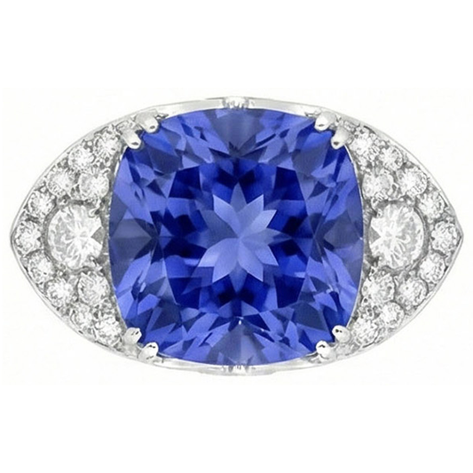 Bague Diamant Naturels Extraits des Mines ( et non cultivés en laboratoire ) Saphir Naturel 9 Carats
