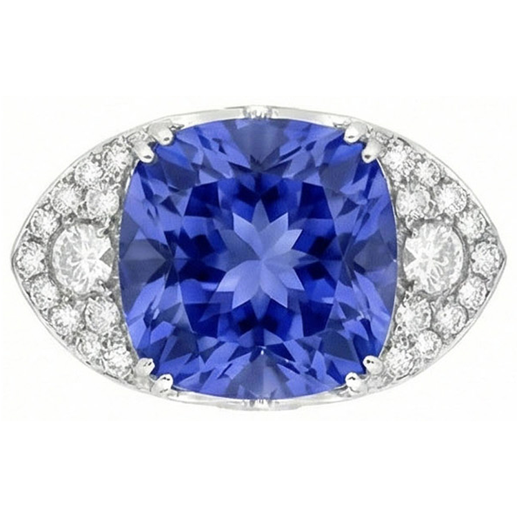 Bague Diamant Naturels Extraits des Mines ( et non cultivés en laboratoire ) Saphir Naturel 9 Carats