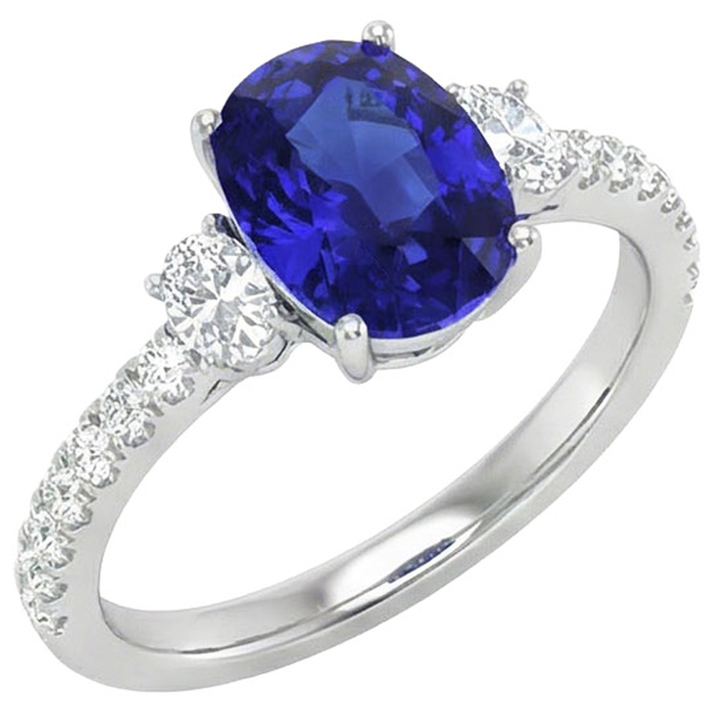 Bague Diamant Naturels Extraits des Mines ( et non cultivés en laboratoire ) Saphir Ovale 10 Carats