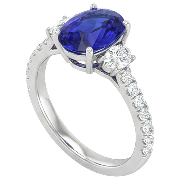 Bague Diamant Naturels Extraits des Mines ( et non cultivés en laboratoire ) Saphir Ovale 10 Carats