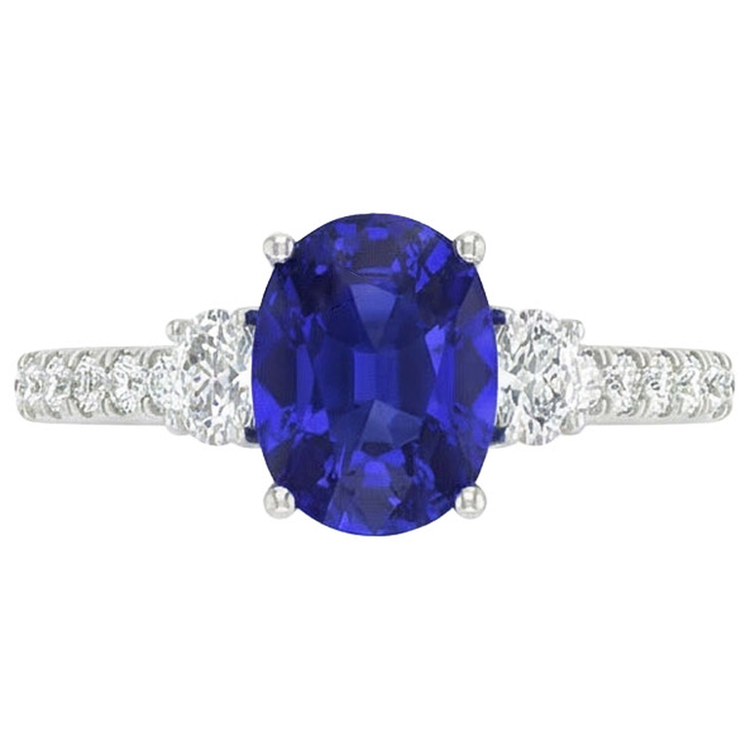 Bague Diamant Naturels Extraits des Mines ( et non cultivés en laboratoire ) Saphir Ovale 10 Carats