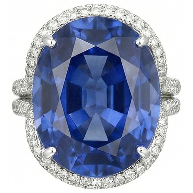 Bague Diamant Naturels Extraits des Mines ( et non cultivés en laboratoire ) Saphir Ovale 8 Carats