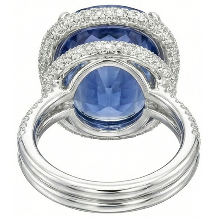 Bague Diamant Naturels Extraits des Mines ( et non cultivés en laboratoire ) Saphir Ovale 8 Carats
