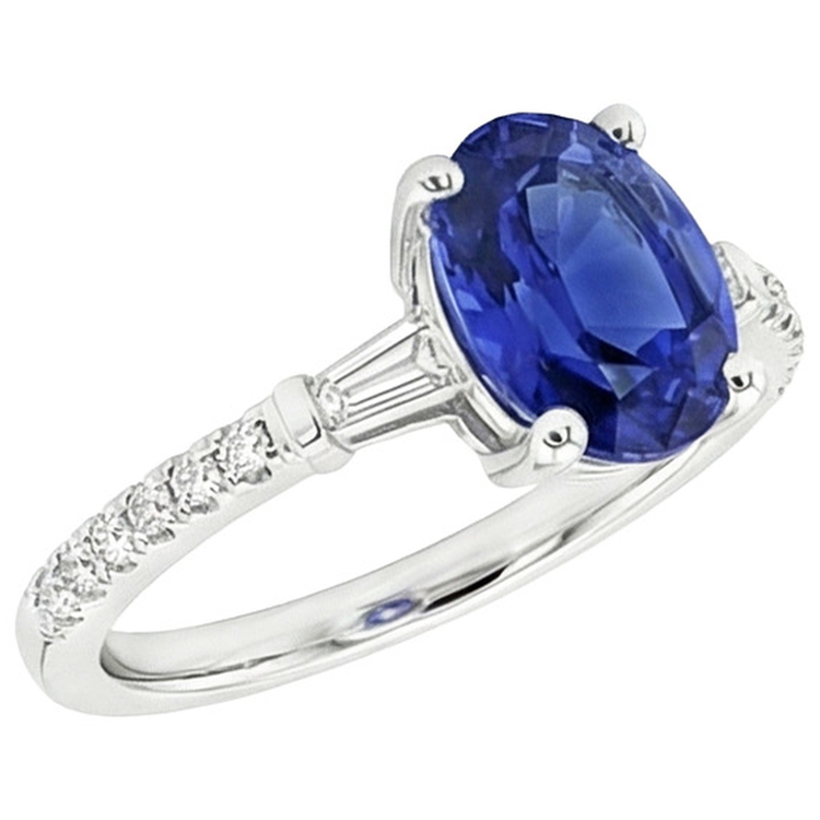 Bague Diamant Saphir Ovale