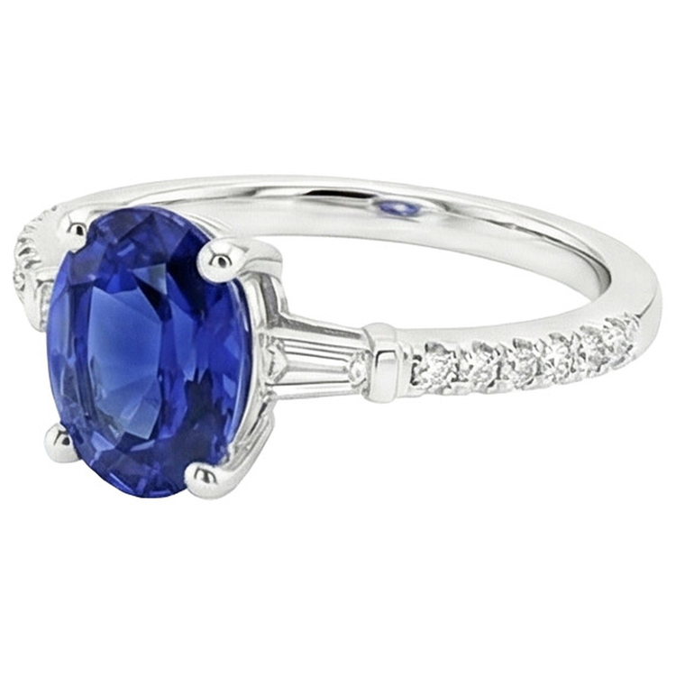 Bague Diamant Saphir Ovale