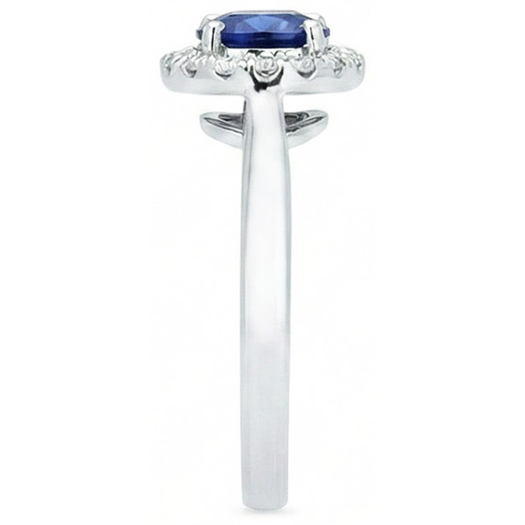 Bague Diamant Naturels Extraits des Mines ( et non cultivés en laboratoire ) Saphir Sri Lanka Or Blanc 14K 2.5 Ct.