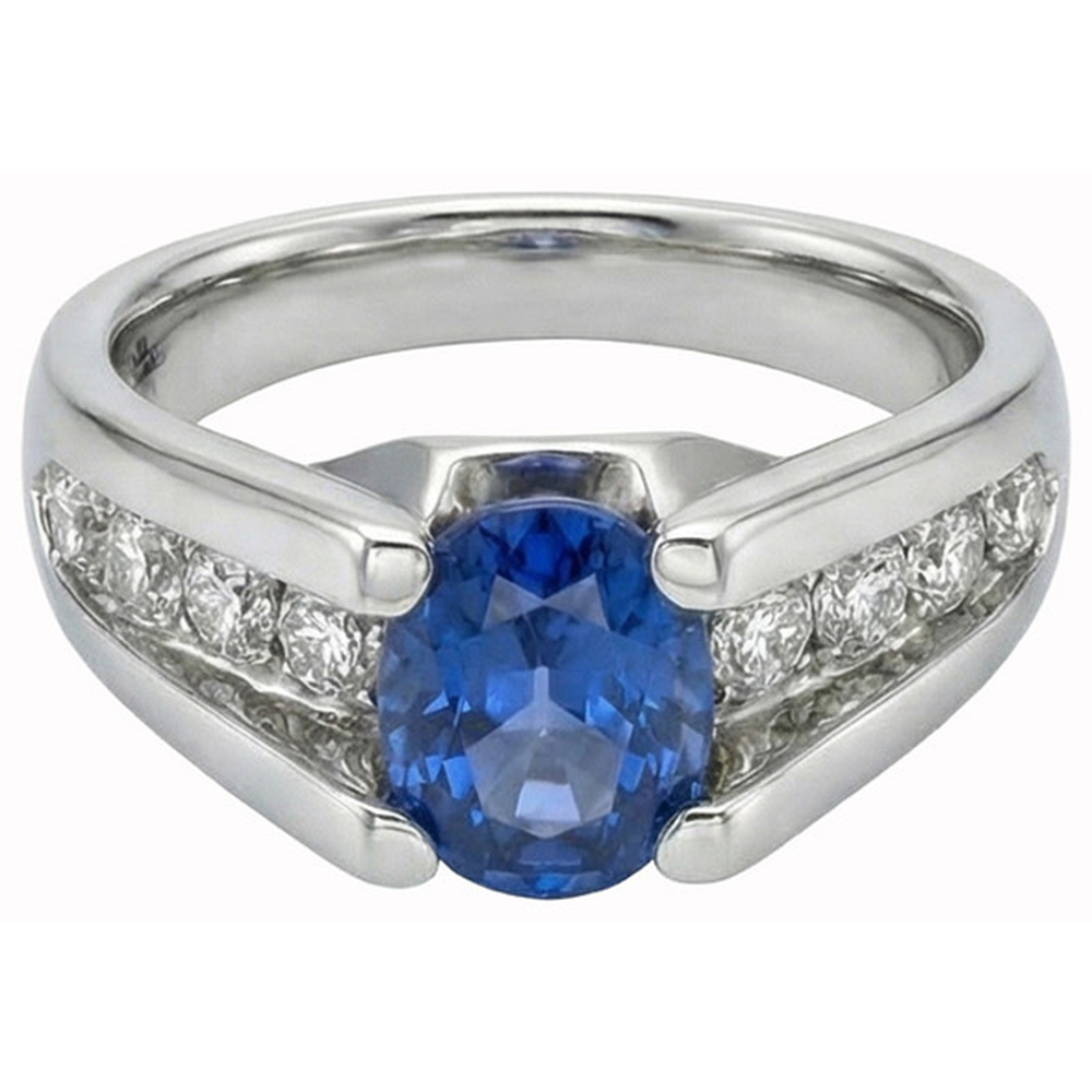 naturel round diamant 2.50carats bague vue de face