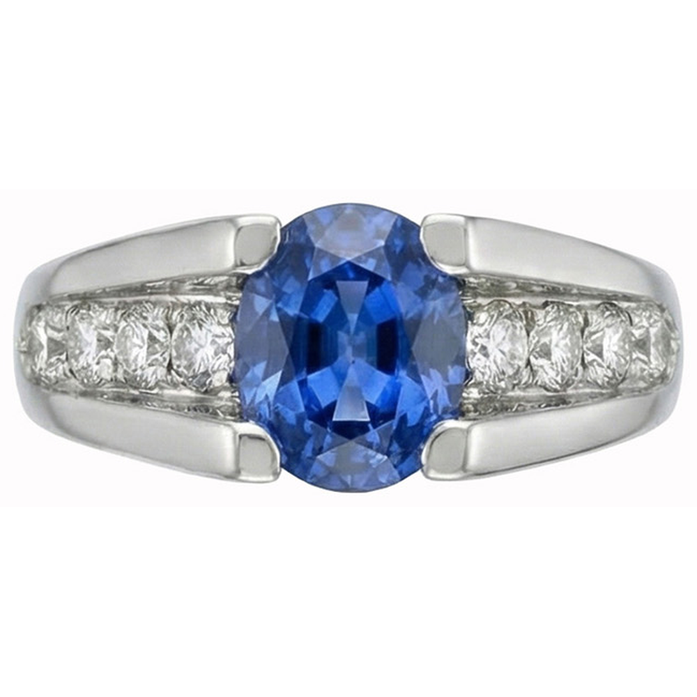 naturel round diamant 2.50carats bague angle de côté