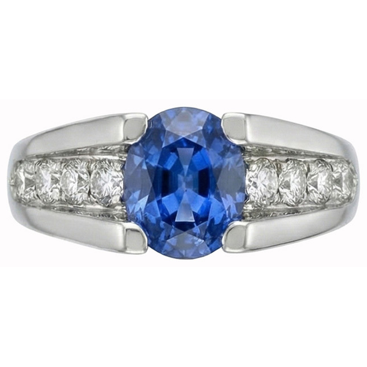 naturel round diamant 2.50carats bague angle de côté