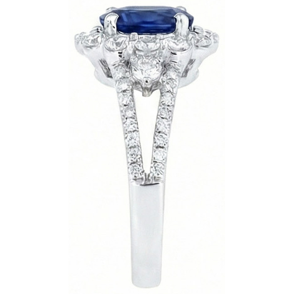 naturel oval diamant 2.05carats bague vue de dessus