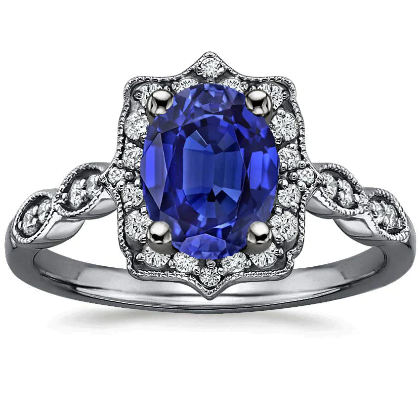 Bague Diamant Saphir Type Antique