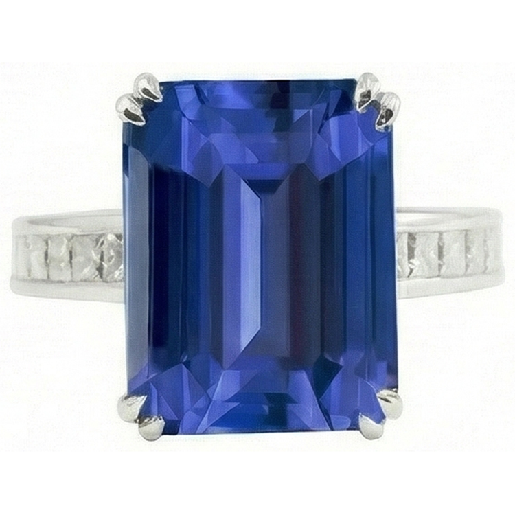 Bague Diamant Saphir émeraude de Ceylan 5 Carats