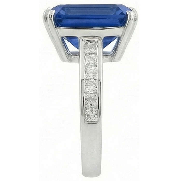Bague Diamant Saphir émeraude de Ceylan 5 Carats