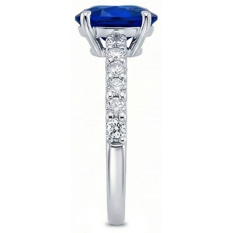 naturel oval saphir 4.50carats bague sur blanc