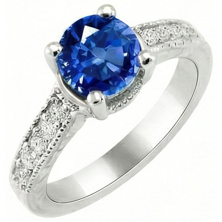 Bague Diamant Naturels Extraits des Mines ( et non cultivés en laboratoire ) Sri Lanka Blue Gems